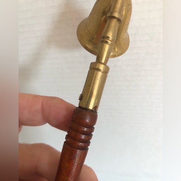 Vtg Brass and Wood Candle Snuffer - Picture 15 of 16